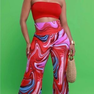 Palazzo pants with head scarf